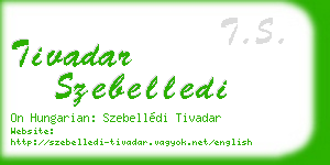tivadar szebelledi business card